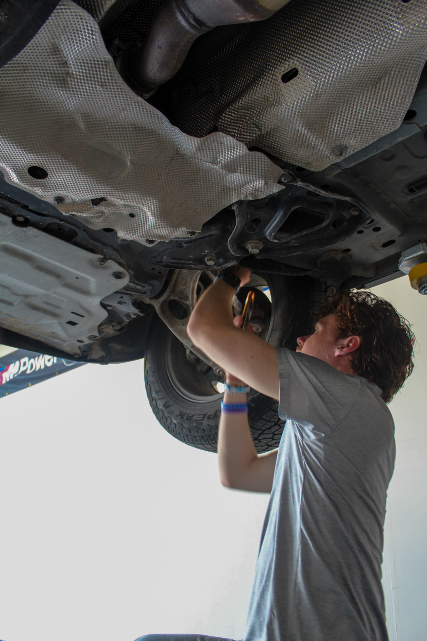 Working under a car